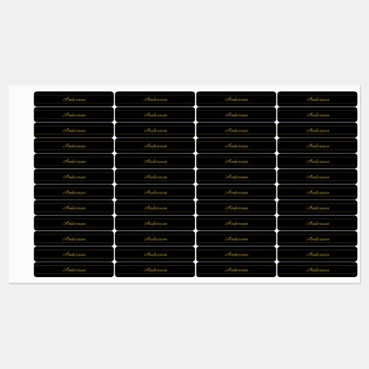 Simple Customizable Gold & Black Text Design  Labels (Vel)