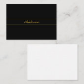 Simple Customizable Gold & Black Text Design  Notitiekaartje (Voorkant / Achterkant)