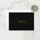 Simple Customizable Gold & Black Text Design  Notitiekaartje (Voorkant / Achterkant in situ)