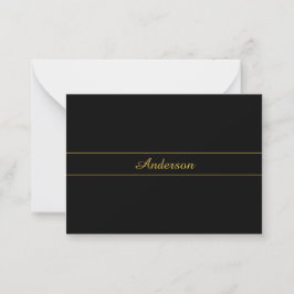 Simple Customizable Gold & Black Text Design  Notitiekaartje