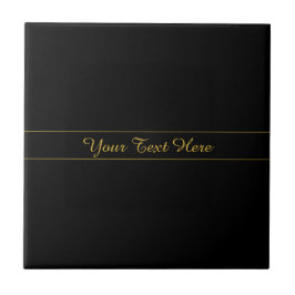 Simple Customizable Gold & Black Text Design  Tegeltje