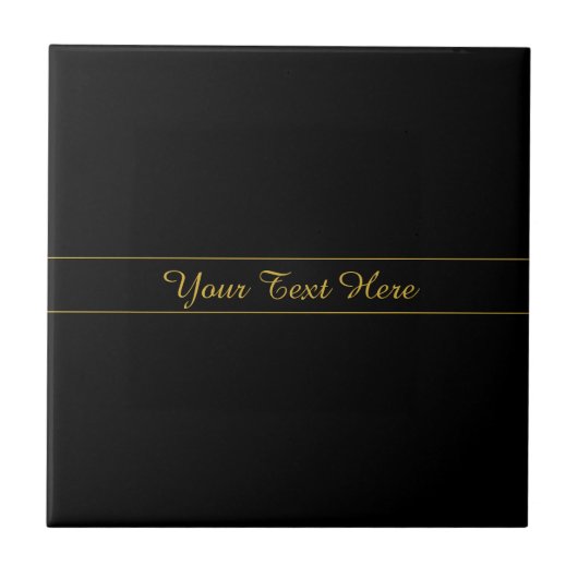 Simple Customizable Gold & Black Text Design Tegeltje (Voorkant)