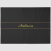 Simple Customizable Gold & Black Text Design Tissuepapier (Voorkant)