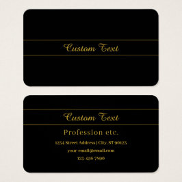 Simple Customizable Gold & Black Text Design  Visitekaartje