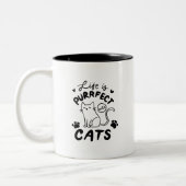 Simple Cute Adorable Life Is Purrpect With Cats Tweekleurige Koffiemok (Links)