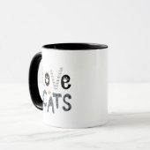 Simple Cute Adorable Love Cats Paw Prints Sleek  Mok (Voorkant links)
