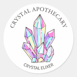 Simple Cute Apothecary Crystal Elixir Ronde Sticker