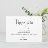 Simple Cute Baby shower Hartelijk dank Aankondiging (Staand voorkant)