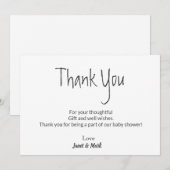 Simple Cute Baby shower Hartelijk dank Aankondiging (Voorkant / Achterkant)