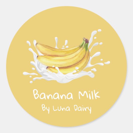 Simple Cute Banana Milk Label (Voorkant)