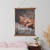 Simple Cute Birth Stats Photo Baby Nursery Hangend Wandkleed (Slaapkamer)