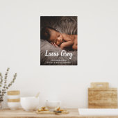 Simple Cute Birth Stats Photo Baby Nursery Poster (Keuken)