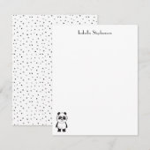 Simple Cute Black White Panda, persoonlijk Notitiekaartje (Voorkant / Achterkant)