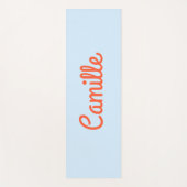 Simple Cute Blue and Orange Personalized Script Yogamat (Voorkant)