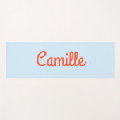 Simple Cute Blue and Orange Personalized Script Yogamat (Voorkant (horizontaal))
