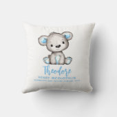 Simple Cute Blue Bear Baby Boy Kussen (Achterkant)