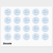 Simple Cute Blue Boy Twins Baby shower Ronde Sticker (Vel)