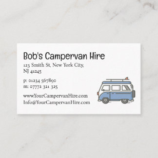 Simple Cute Campervan Hire Business Card Visitekaartje