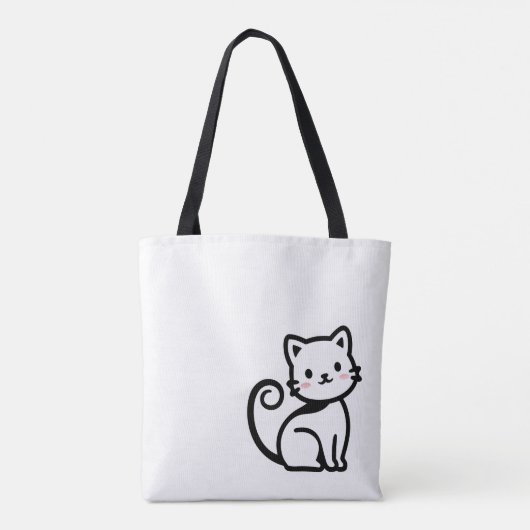 Simple Cute Cat Tote Bag (Achterkant)