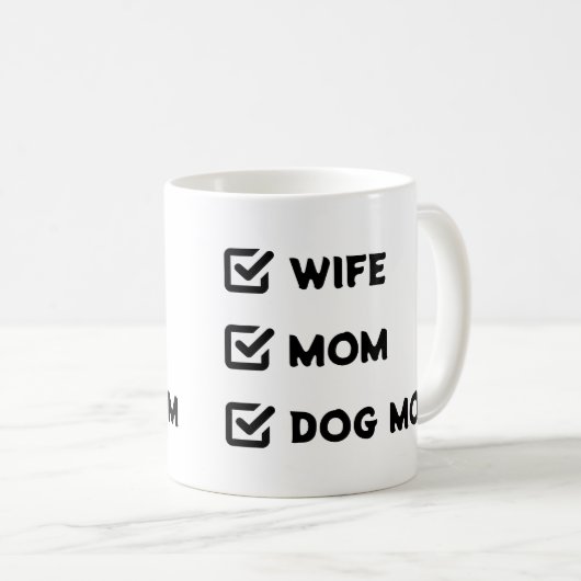 Simple Cute Checkbox Wife mama Dog mama Koffiemok (Voorkant rechts)