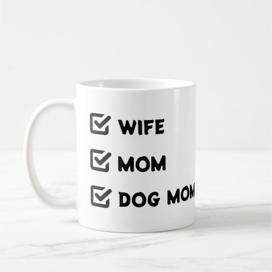 Simple Cute Checkbox Wife mama Dog mama Koffiemok (Links)