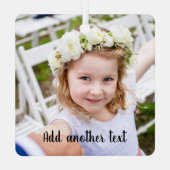 Simple Cute Christmas Photo and Script Text Metalen Ornament (Achterkant)