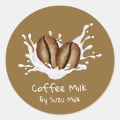 Simple Cute Coffee Milk Label (Voorkant)