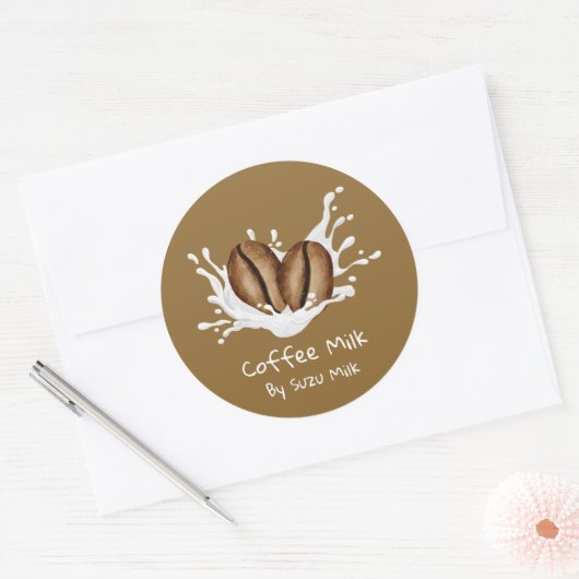 Simple Cute Coffee Milk Label (Envelop)