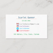 Simple Cute Floral Visitekaartje (Achterkant)