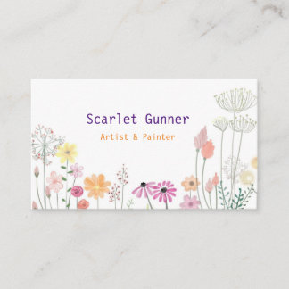 Simple Cute Floral Visitekaartje