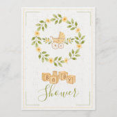 Simple Cute Floral WreatBaby shower Kaart (Voorkant)