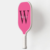 Simple Cute & Girly Pink Monogram Initiaal & naam Pickleball Paddle (Links)