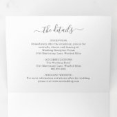 Simple Cute Heart Foto Modern Green Sage Wedding Drieluik Uitnodiging (Binnenzijde eerst)