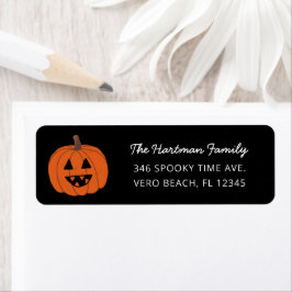 Simple Cute Jack-o-Lantern Pumpkin Halloween Etiket