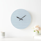 Simple Cute Light Blue Water Texture Wavy Stripe Grote Klok (Huis)