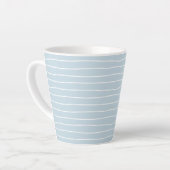 Simple Cute Light Blue Water Texture Wavy Stripe Latte Mok (Linkerhoek)