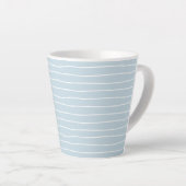 Simple Cute Light Blue Water Texture Wavy Stripe Latte Mok (Rechterhoek)