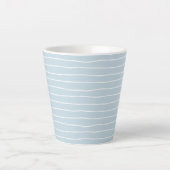 Simple Cute Light Blue Water Texture Wavy Stripe Latte Mok (Voorkant)