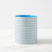 Simple Cute Light Blue Water Texture Wavy Stripe Mok (Midden)