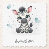 Simple cute little cartoon zebra  kartonnen onderzetters (Voorkant)