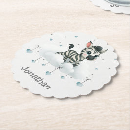 Simple cute little cartoon zebra kartonnen onderzetters