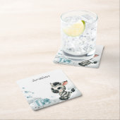 Simple cute little cartoon zebra  paper coaster kartonnen onderzetters (Insitu)