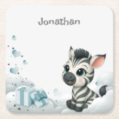 Simple cute little cartoon zebra  paper coaster kartonnen onderzetters (Voorkant)