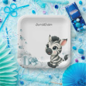 Simple cute little cartoon zebra papieren bordje (Feest)