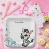 Simple cute little cartoon zebra papieren bordje (Feest)