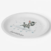 Simple cute little cartoon zebra  papieren bordje (Gekanteld)