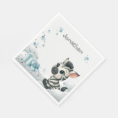 Simple cute little cartoon zebra servet (Hoek)