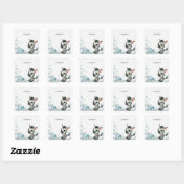 Simple cute little cartoon zebra  vierkante sticker (Vel)