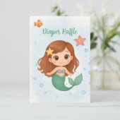 Simple cute little mermaid  enclosure card informatiekaartje (Staand voorkant)