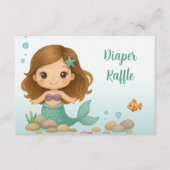Simple cute little mermaid  enclosure card informatiekaartje (Voorkant)